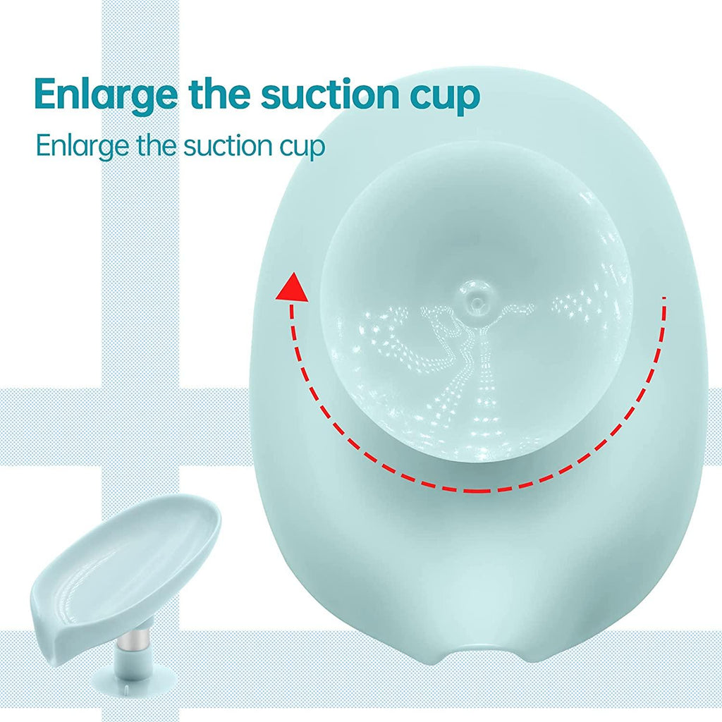 Nextores | Nordic Leaf Self-Draining Soap Holder (Suction Base) - Keeps Soap Dry & Clean