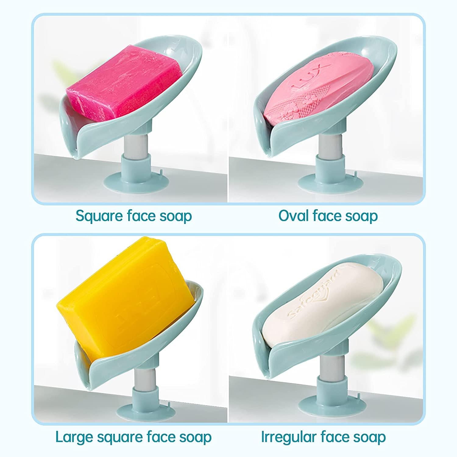 Nextores | Nordic Leaf Self-Draining Soap Holder (Suction Base) - Keeps Soap Dry & Clean