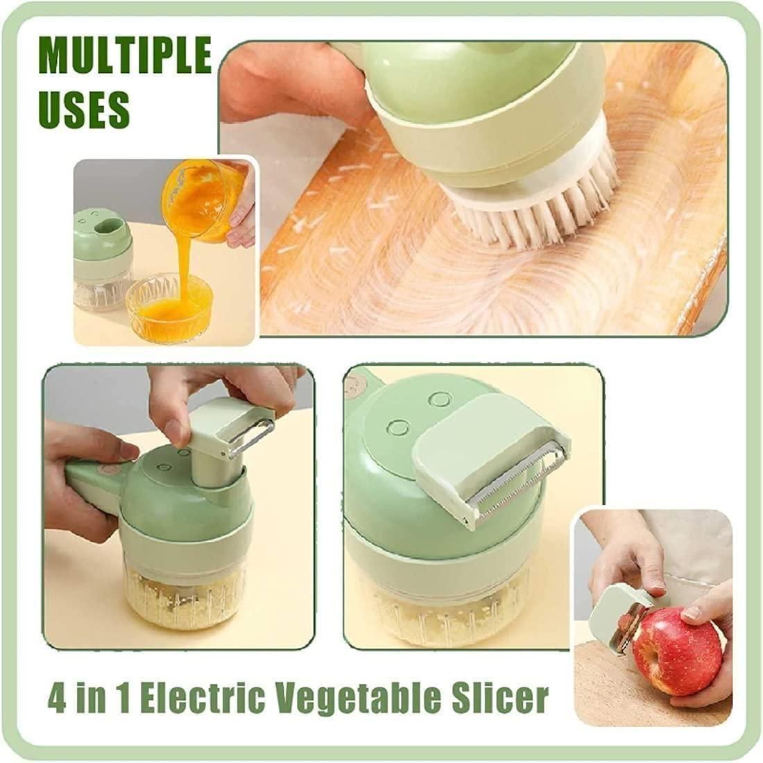 Nextores | 4-in-1 Handheld Electric Vegetable Cutter & Slicer - Wireless Kitchen Master (USB Rechargeable)