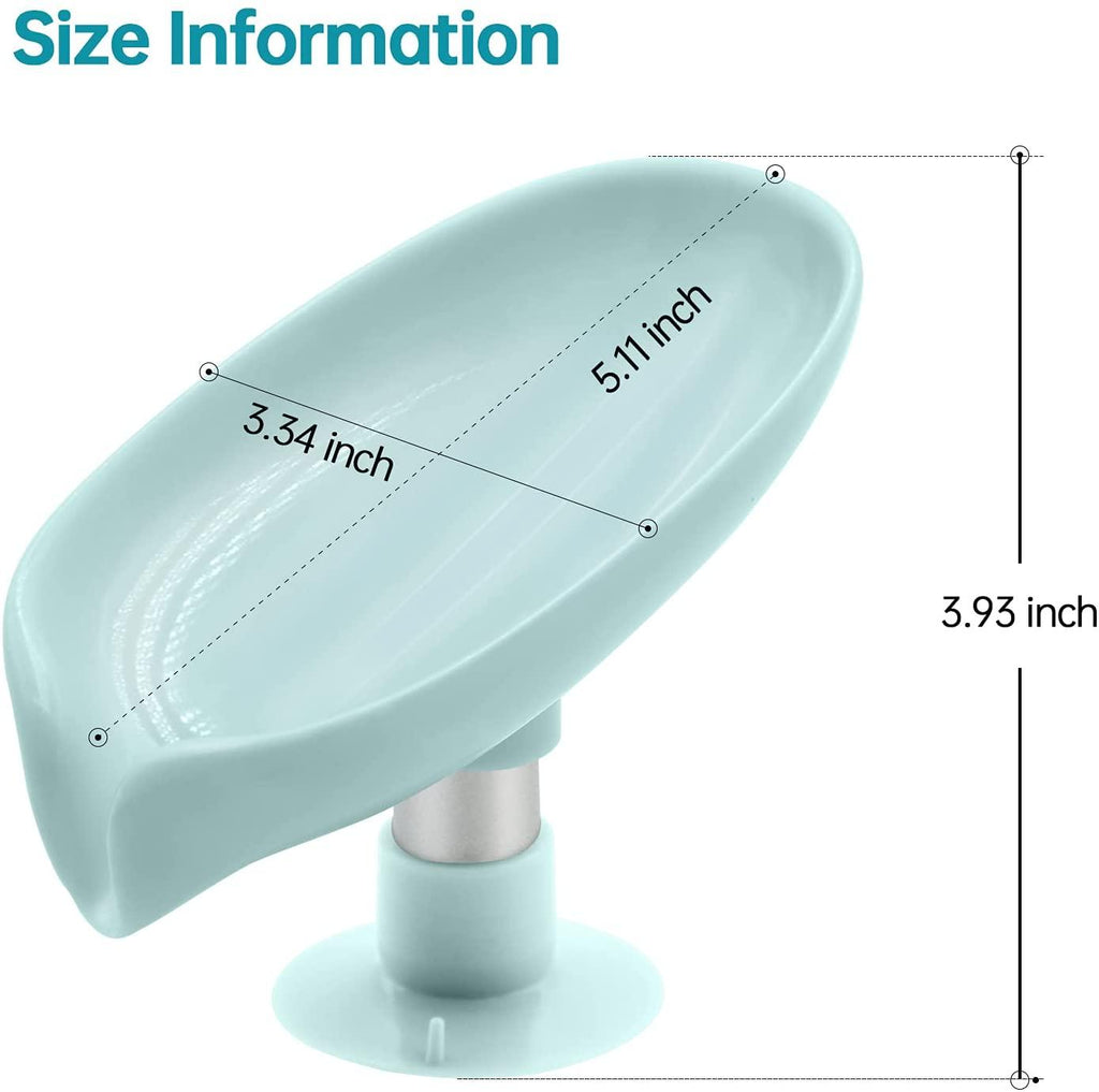 Nextores | Nordic Leaf Self-Draining Soap Holder (Suction Base) - Keeps Soap Dry & Clean