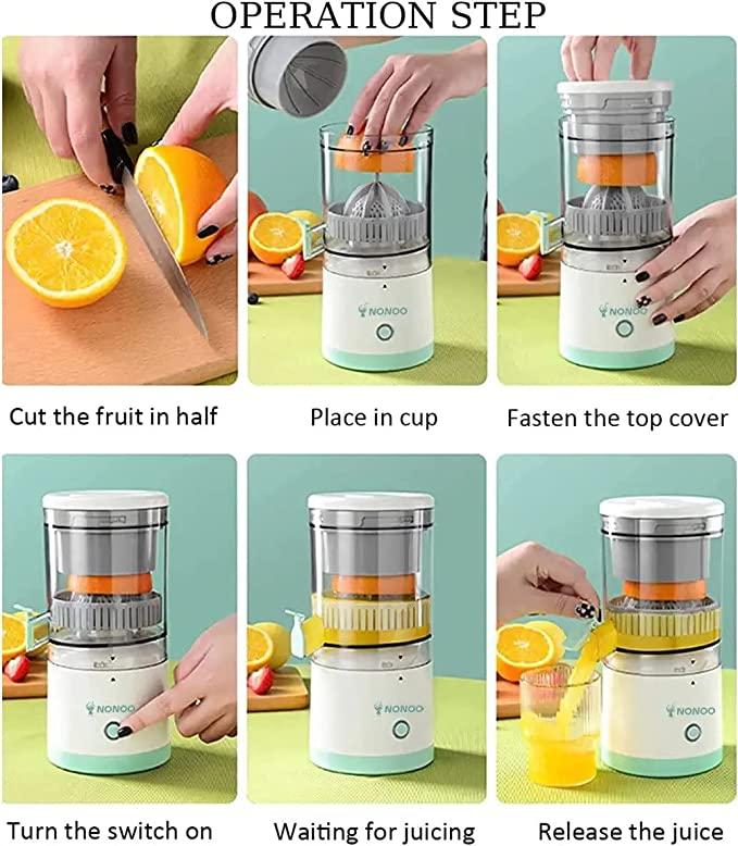 Nextores | Wireless Electric Citrus Juicer - 360° Automatic Fruit Squeezer (USB Rechargeable)