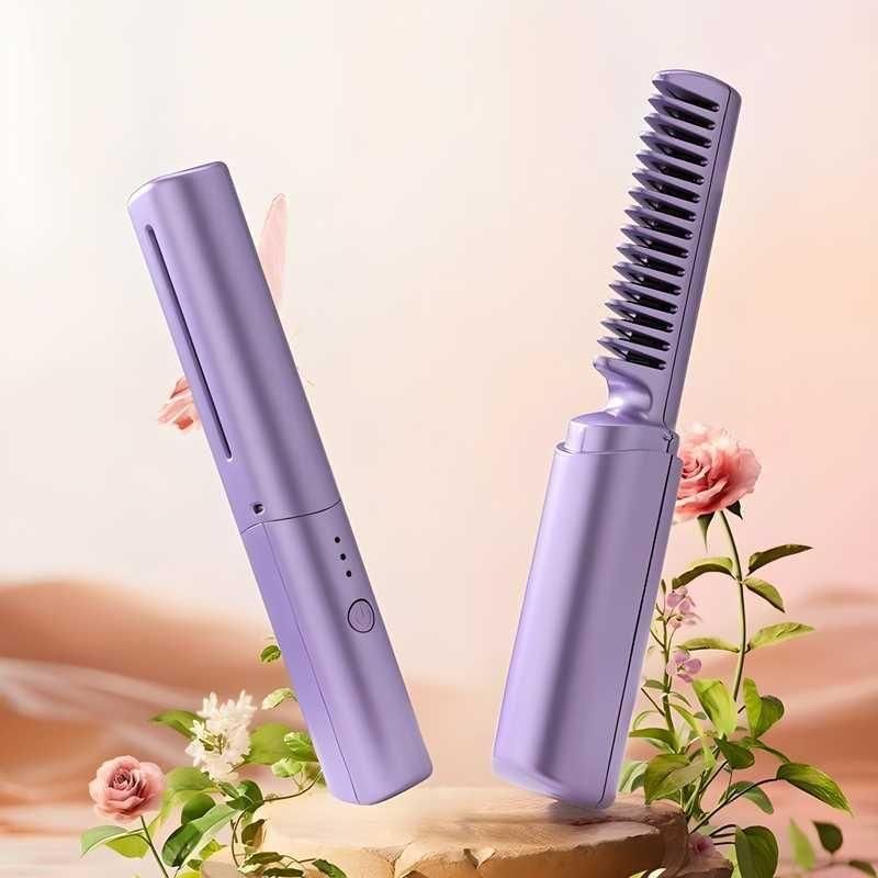 Nextores | Meneflix Wireless Mini Hair Straightener (Cordless & 200°C) - Portable Rechargeable Travel Styler
