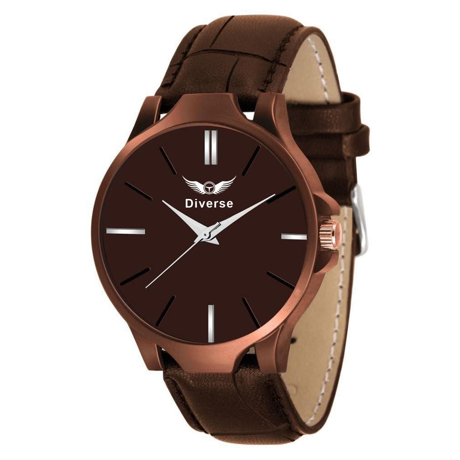 Nextores | Classic Coffee Brown Men's Analog Watch - Minimalist Leather Strap