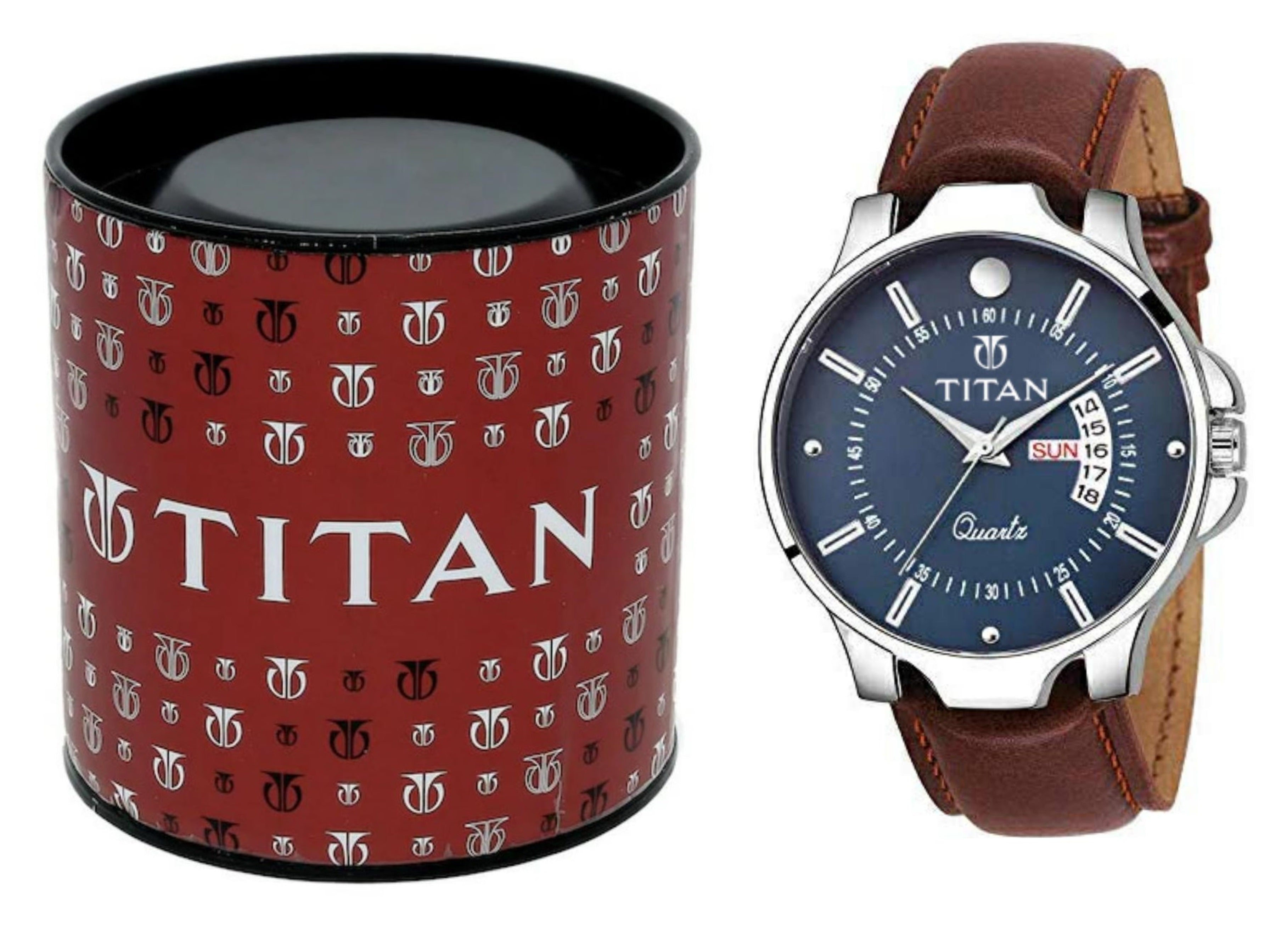 Nextores | Modern Navy Blue Dial Men's Watch - Day & Date (Includes Premium Gift Box)