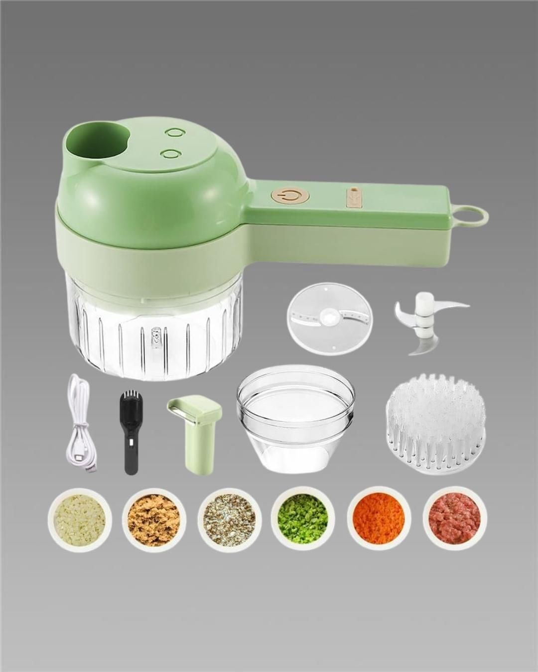 Nextores | 4-in-1 Handheld Electric Vegetable Cutter & Slicer - Wireless Kitchen Master (USB Rechargeable)